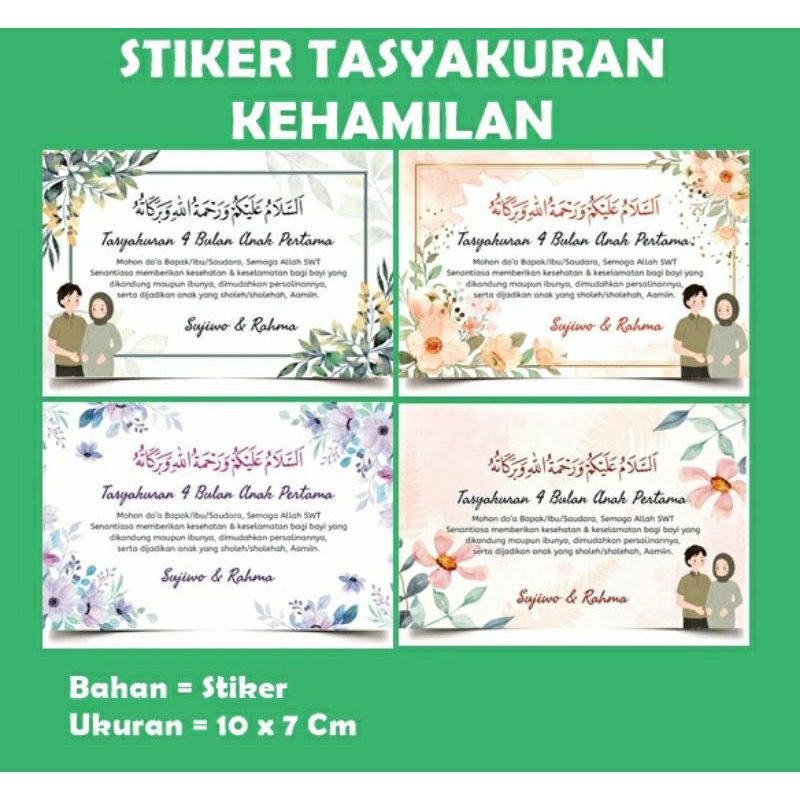 

STIKER LABEL TASYAKURAN KEHAMILAN 4 / 7 BULANAN