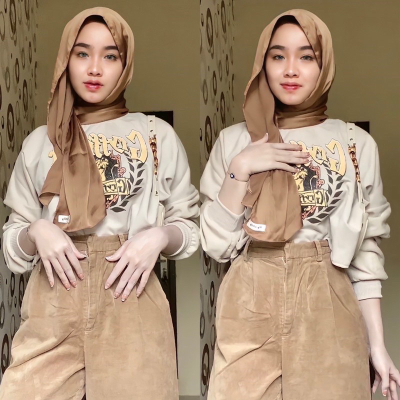 Sweater Crop Wanita Oversize GRYFFINDOR (LD 110, P 45)