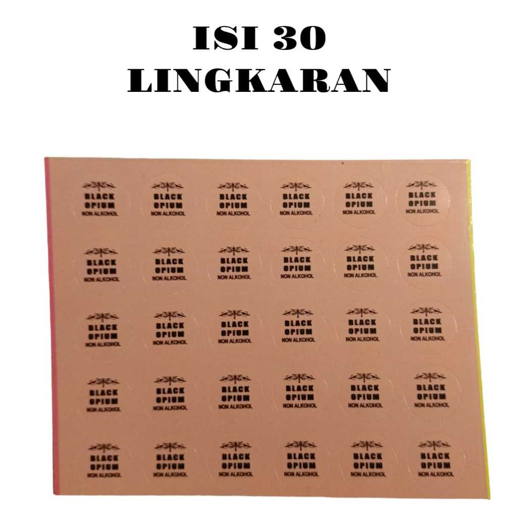 Stiker BLACK OP lembaran - stiker botol- isi 30 lingkaran - stiker label - stiker label custom - sti
