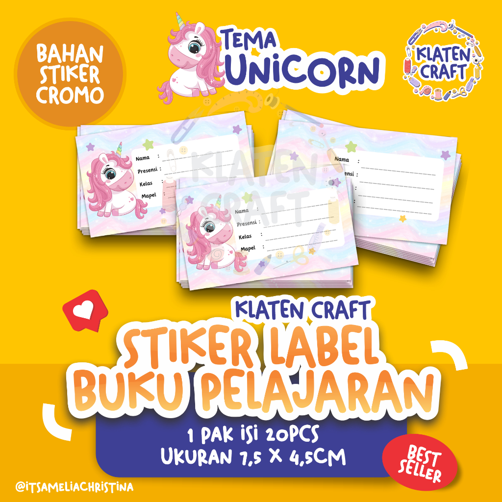

Unicorn Label Buku Pelajaran Sekolah | Stiker Mata Pelajaran