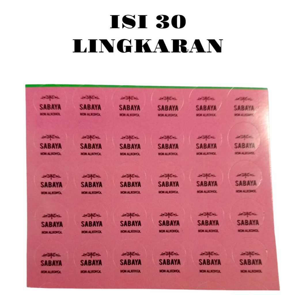 

Stiker SABAYA lembaran - stiker botol- isi 30 lingkaran - stiker label - stiker label custom - stiker roll - cetak stiker label – roll - stiker pengiriman - stiker parfum