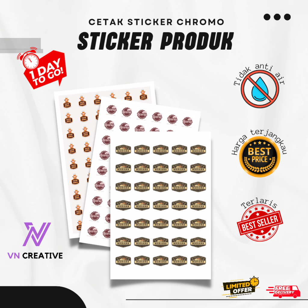 

CETAK STIKER LABEL CHROMO/BONTAK MURAH