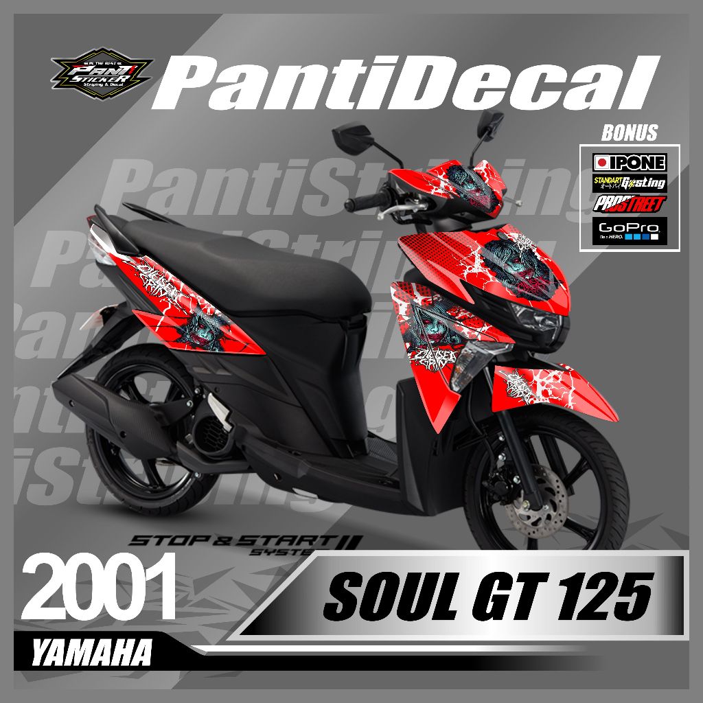 Sticker Decal Motor Soul GT 125 Fullbody Desain keren- Sticker Motor mio soul gt 125 Custom New Vari