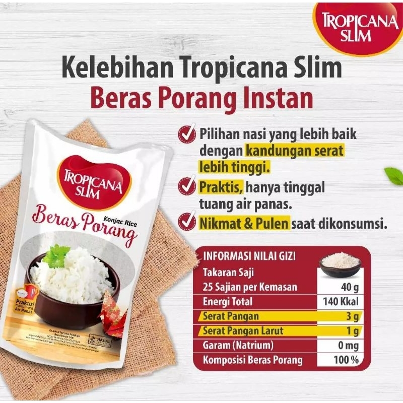 

Tropicana Slim Beras Porang 1 kg Konjac Rice Shirataki Rice
