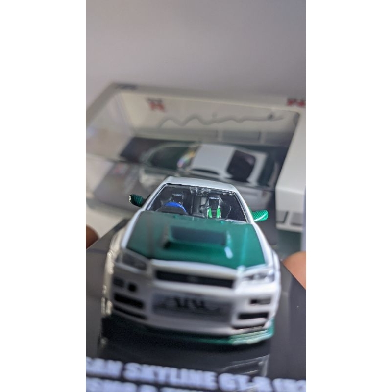 Inno64 Nissan skyline R34 Green Carbon hood