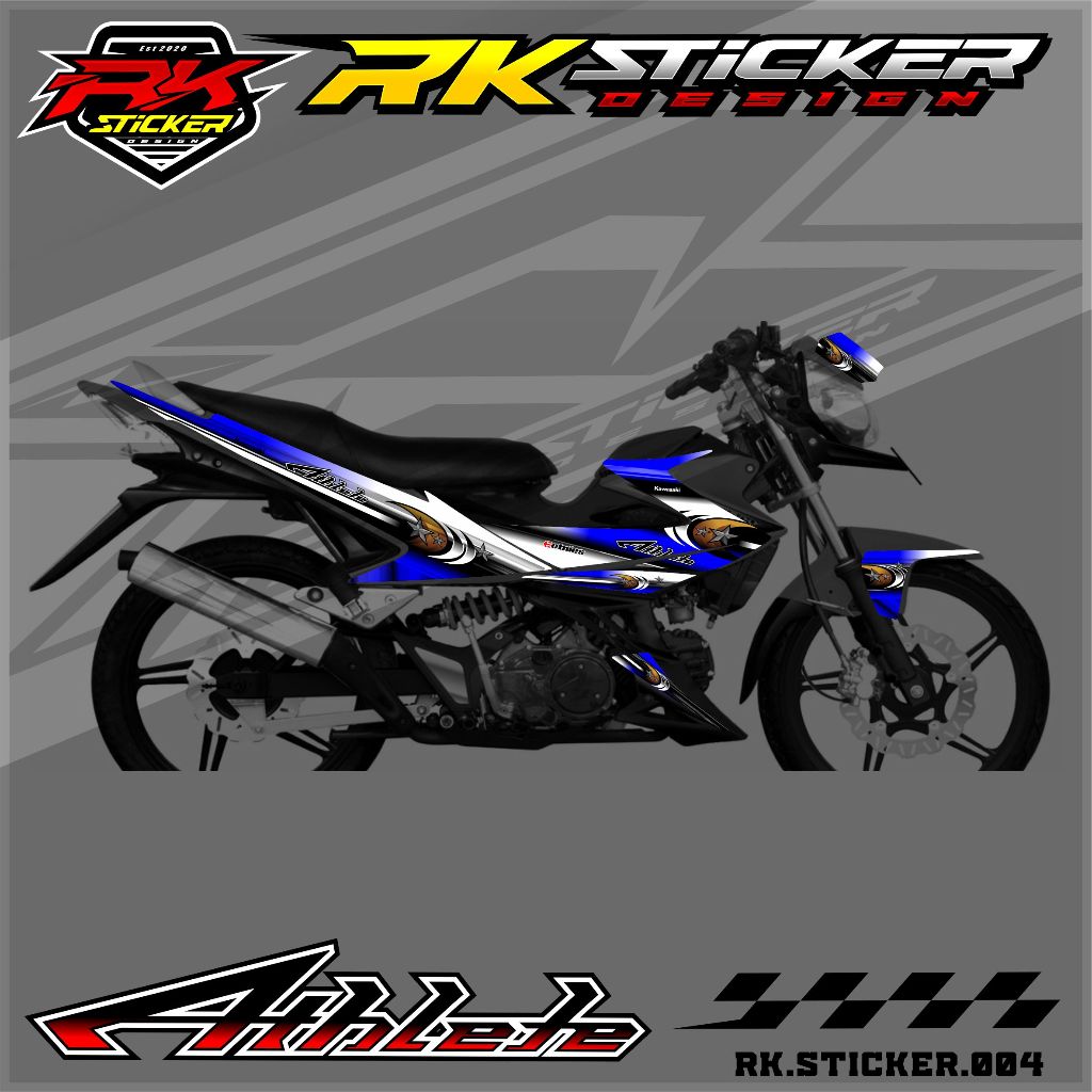 Sticker Striping ATHLETE - Striping Variasi Motor ATHLETE Desain Racing Rk-04