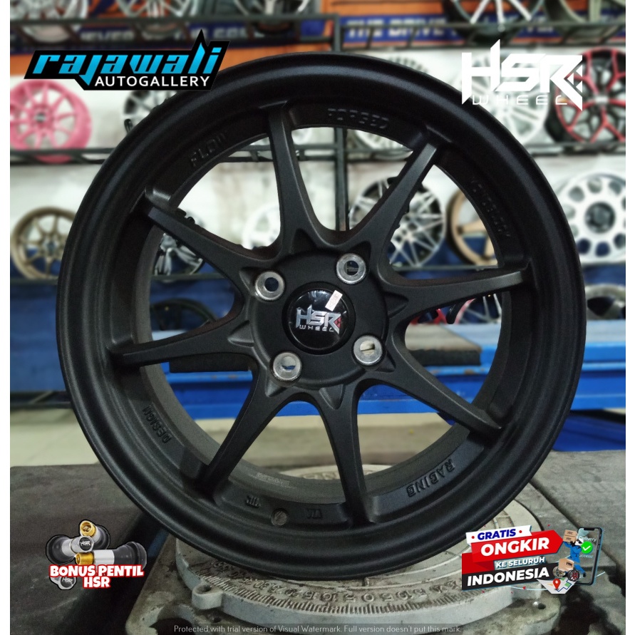 Velg Mobil Racing Hsr Ring 15 Type Hiroshima black dop Brio Xenia Avanza Veloz Sigra Calya Agya Ayla