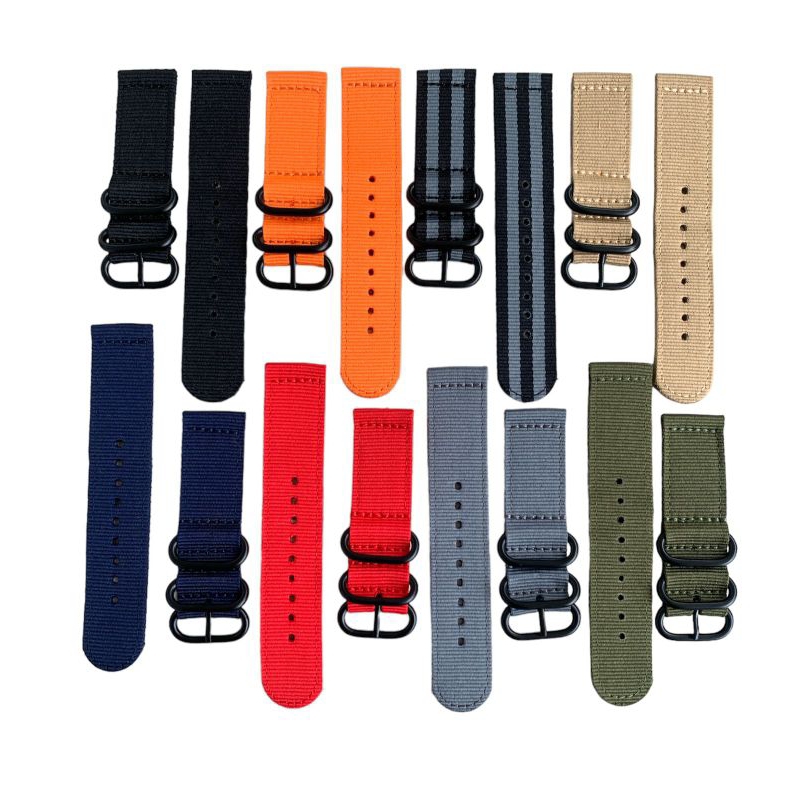 Strap tali jam tangan kanvas nylon military strap 22mm