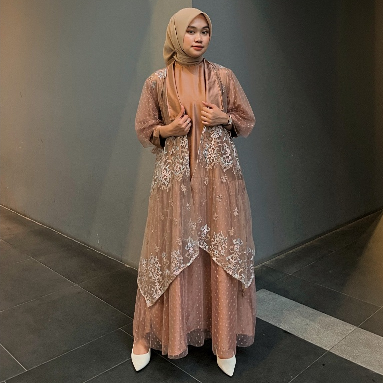 OLIVIAMO Alora Dress LD120 Set Gamis dan Outer - Dress Pesta