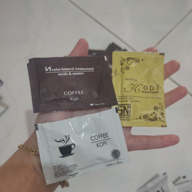 

kopi instan 2gr ex hotel, nescafe, indocafe, maxtea, prima