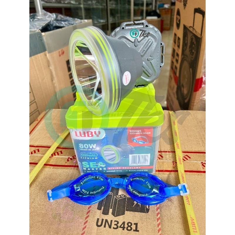 LUBY L-1817L Senter Kepala Selam 80 Watt Headlamp Diving Luby