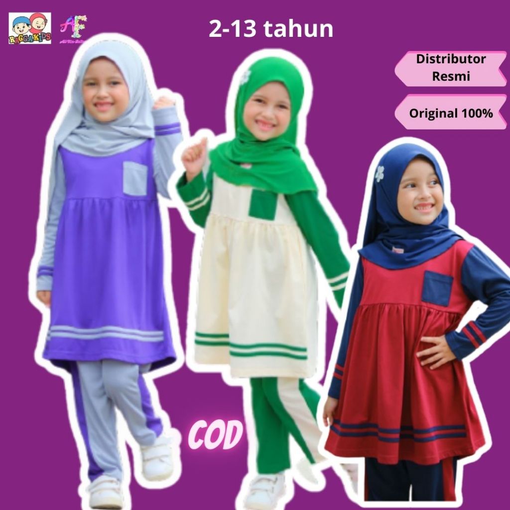 Setelan Baju Pakaian Olahraga Training anak perempuan