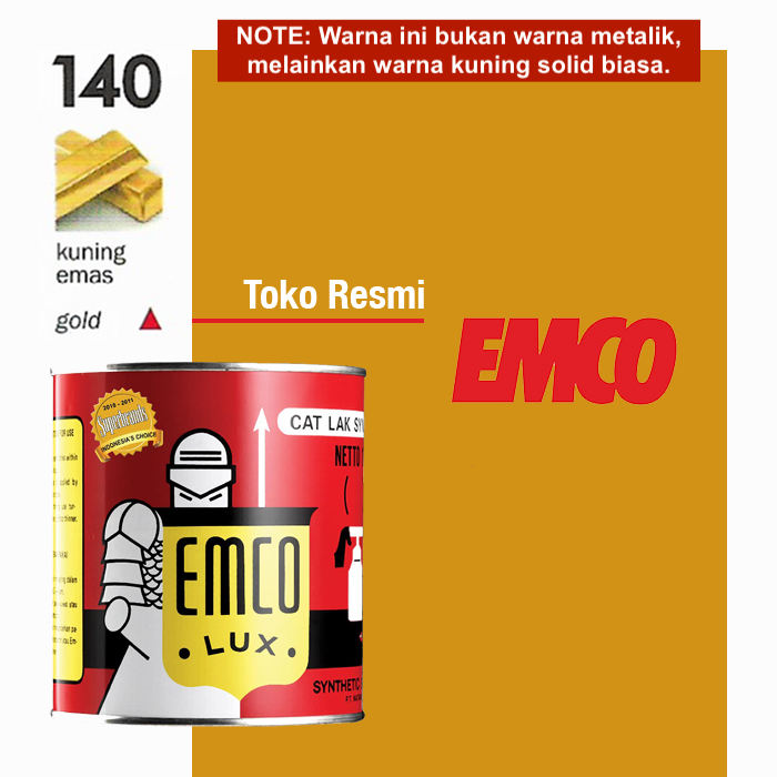 Emco Lux Cat Kayu & Besi 1kg - Segitiga 140 Kuning Emas Gold Yellow (warna solid bukan metalik)