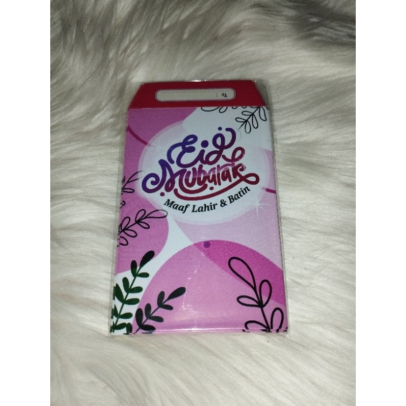 

Amplop Lebaran 2025 motif daun pink