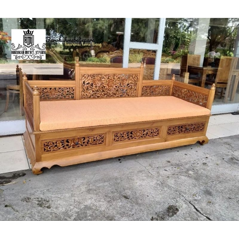 bangku bale bale jati ukiran mawar , bangku panjang , bangku outdoor ,bangku jati , bale bale terbar