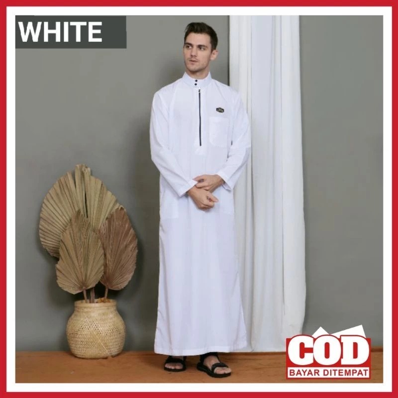 Oemar Fashion Bandung - Jubah Pria Polos Motif List - Gamis Pria - Jubah Dewasa - Baju Koko