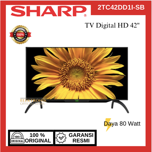 Sharp 2TC42DD1I-SB TV LED Digital 42 Inch Full HD X2 Master Engine Antenna Booster Aquos Series LED 