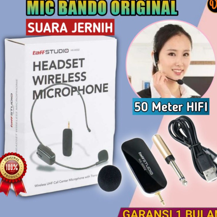 Ps ORIGINAL Mic imam masjid Mic bando Wireless UHF Call Center Mic with Transmitter mic imam wireles