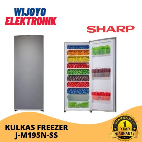 Sharp Freezer Es Batu 8 Rak FJM 195 / FJ-M195N-SS / FJM195 / FJM 195N