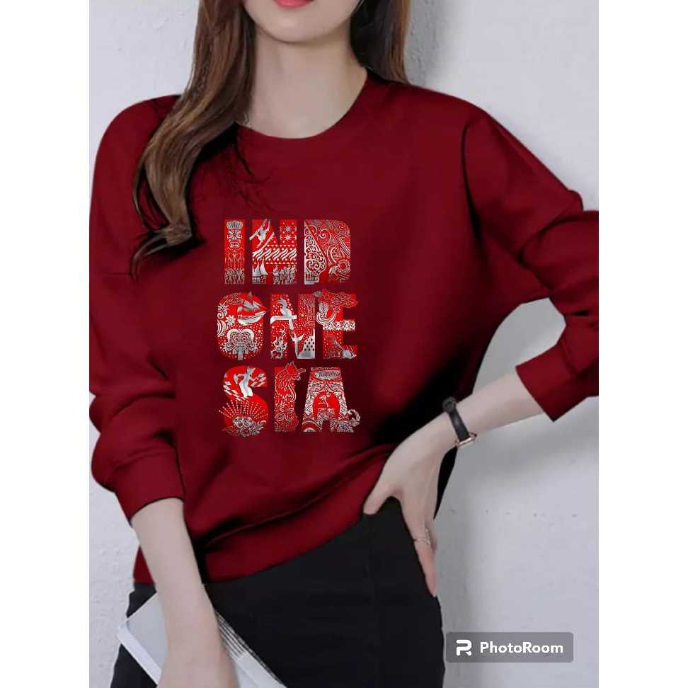 KAOS ATASAN INDONESIA BATIK WANITA DEWASA LENGAN PANJANG