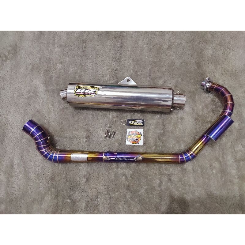 KNALPOT ORIGINAL GJZ RACING EXHAUST TYPE KOMOROD SOLOSTYLE SUNBLUE
