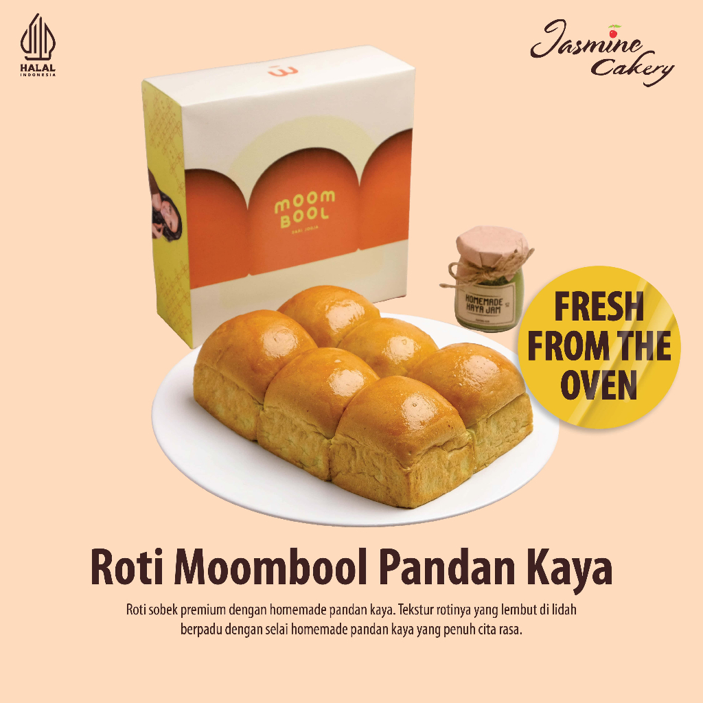 

Roti Moombool Rasa Pandan Kaya Isi 6 Pcs