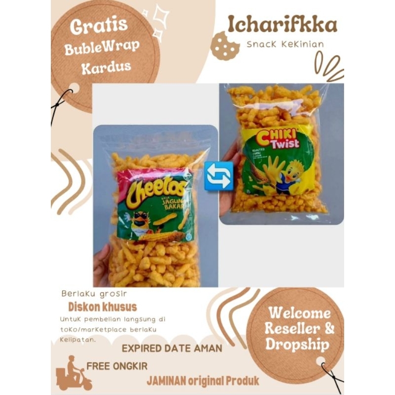 

SNACK CEMILAN CHETOS, TWIST cron, cetos kiloan original SIAP KIRIM EXPIRED panjang dijamin AMAN