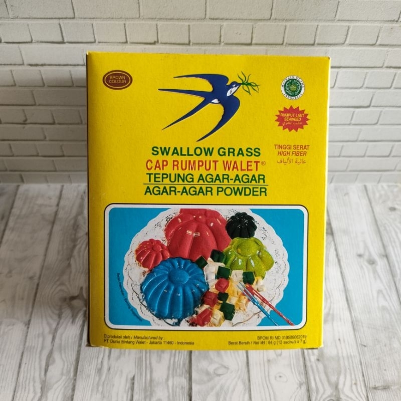 

Agar agar swallow sachet 7gram /sallow globe brand / Tepung Agar Agar