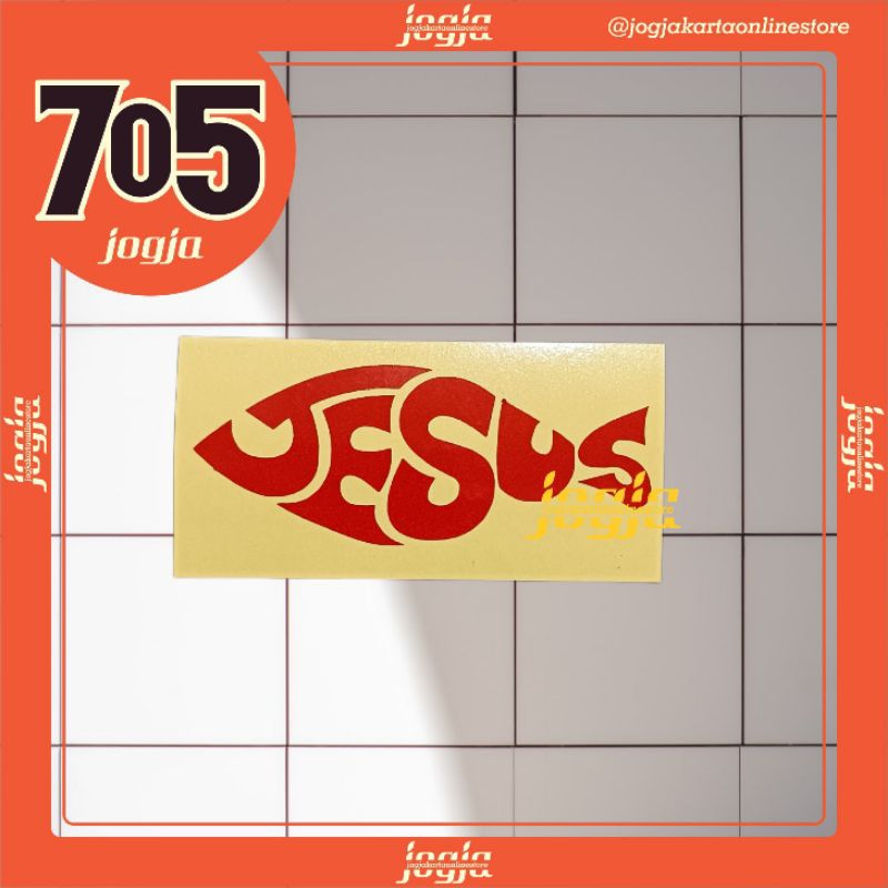 Stiker Jesus Cutting Sticker Rohani Fish Art Jesus 9 cm