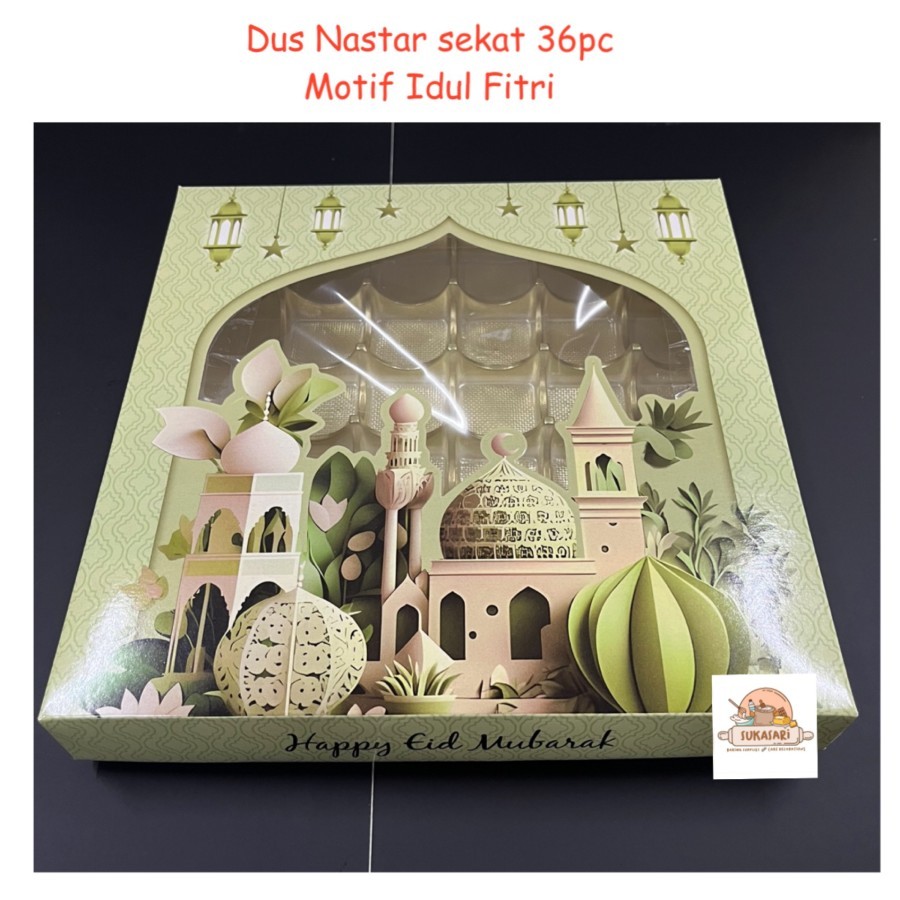 

Dus NASTAR (6) Idul Fitri Lebaran box Nastar sekat 36 kuker cookies