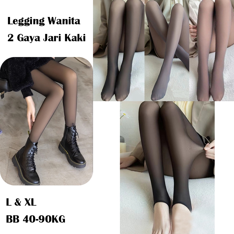 Shangpin Legging Stocking Bottoms Pantyhose Black Sheer Skin Ukuran Besar 2 Gaya