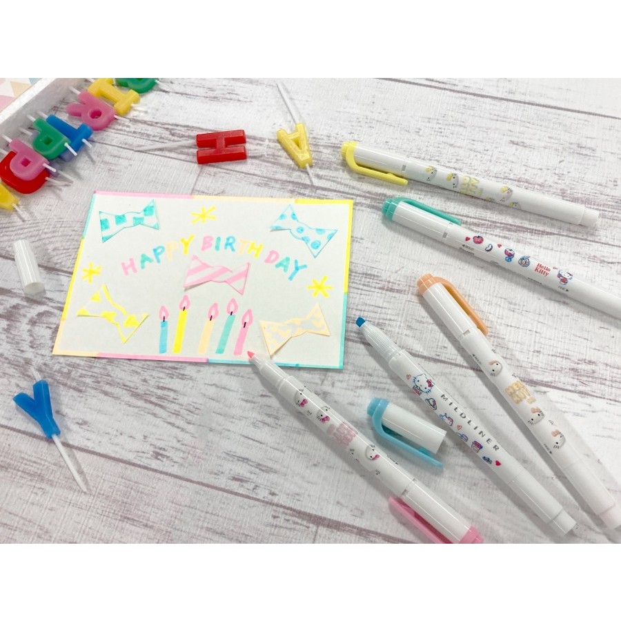 

Asaba Stationery - Zebra Mildliner/Highlighter Pen/ Penanda Warna Hello Kitty Limited Edition Set Isi 5 Pcs