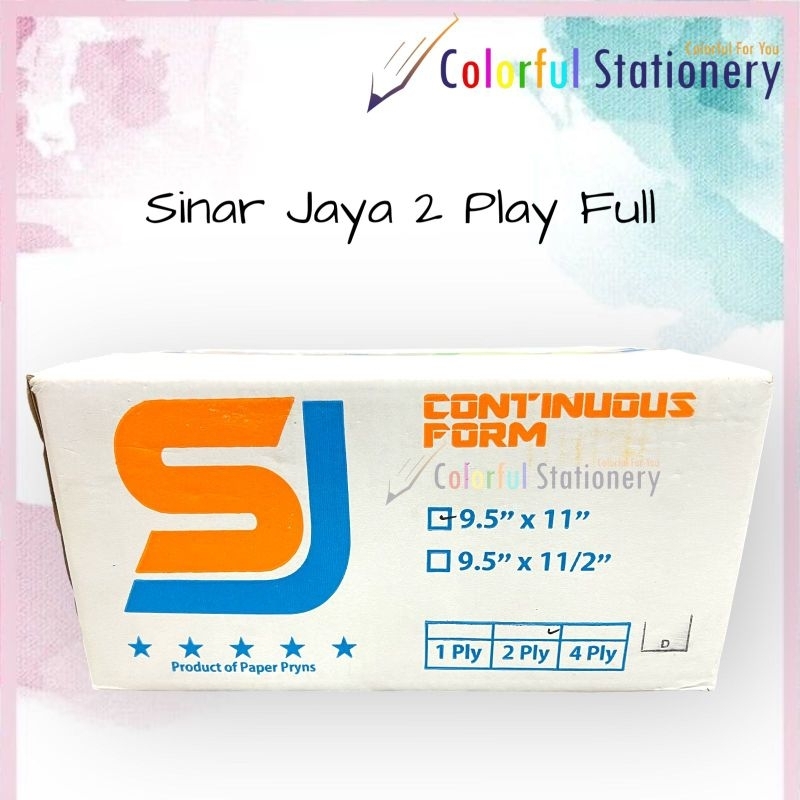 

Continous Form Sinar Jaya 9.5" x 11/2" 2 Play (Full)