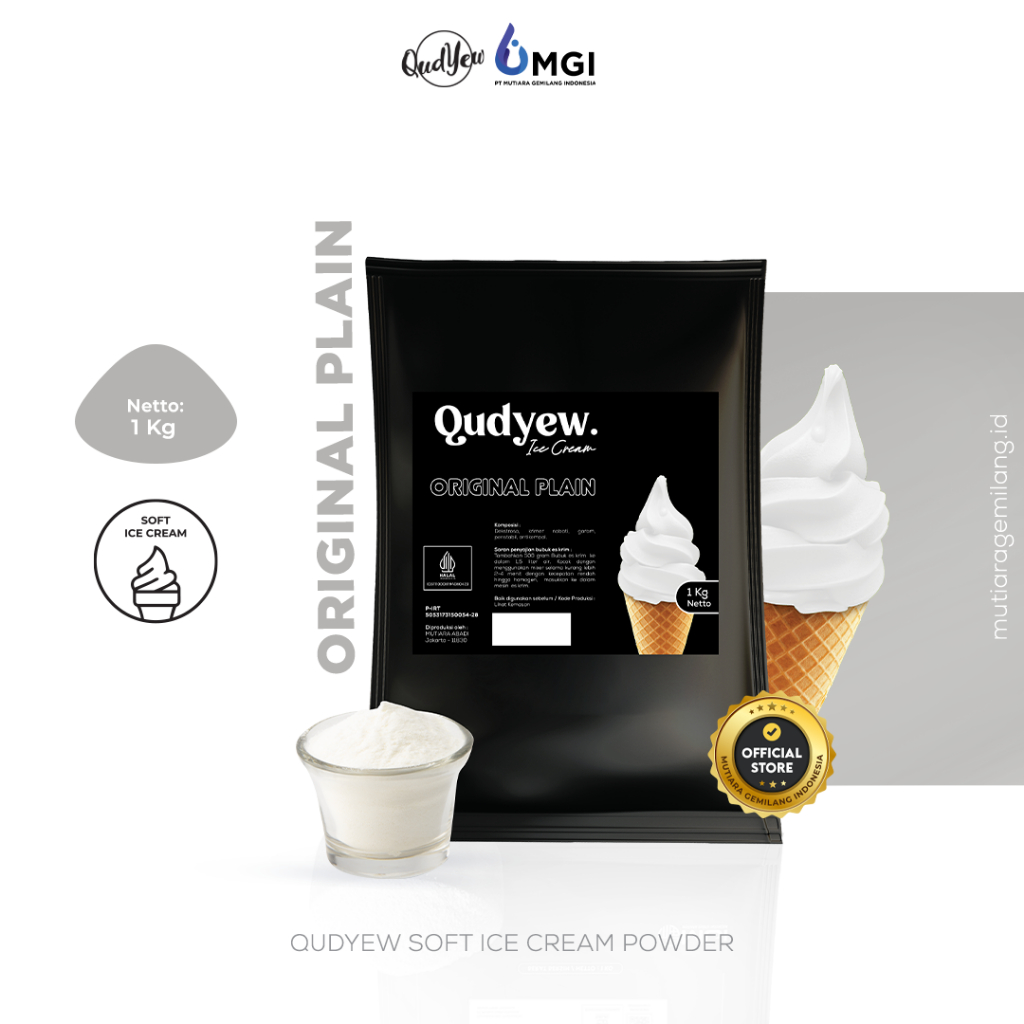 

Mutiaragemilang.id Qudyew Ice Cream Powder Original Plain 1kg / Bubuk Es Krim 1kg Premix