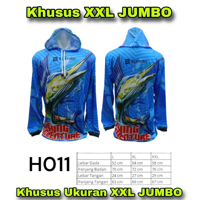 Baju Jersey Mancing XXL JUMBO Kaos Jersey Mancing Ukuran JUMBO