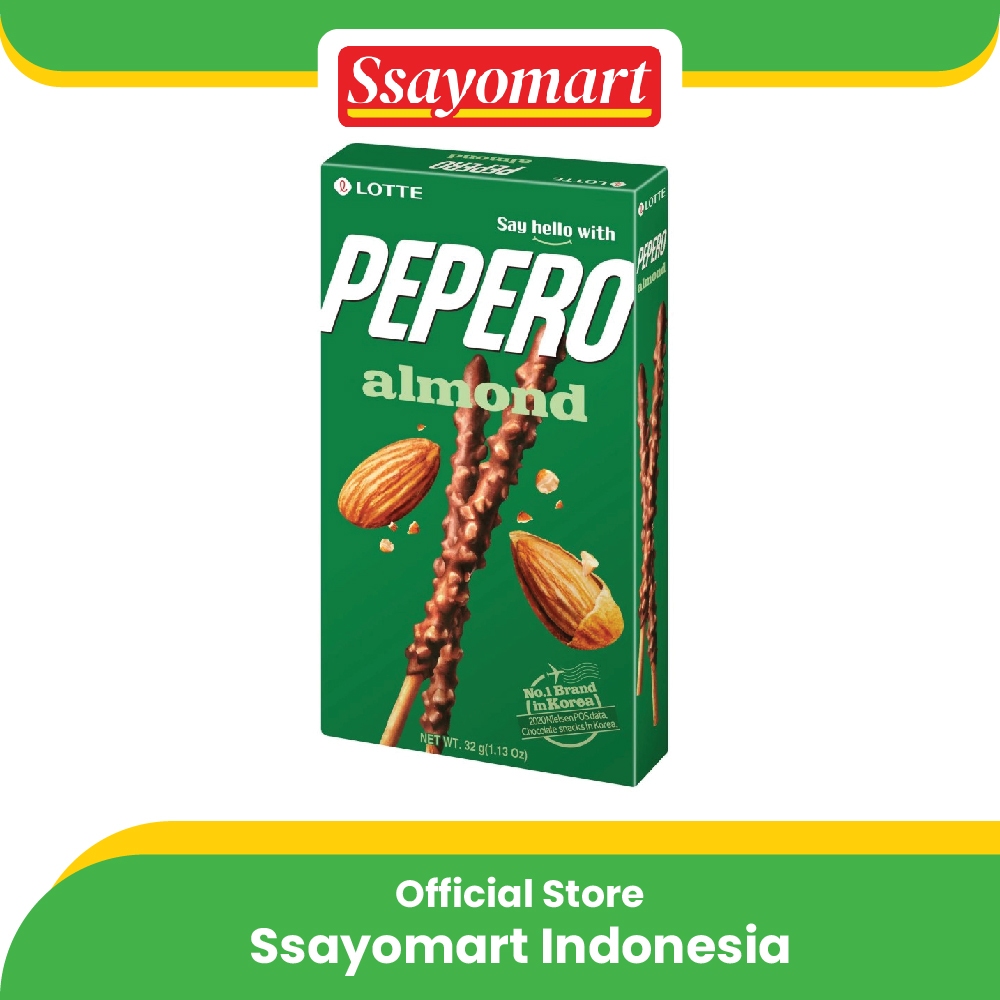 

Lotte Almond Pepero 32g/Biskuit Coklat Dengan Kacang Almond Asli Korea