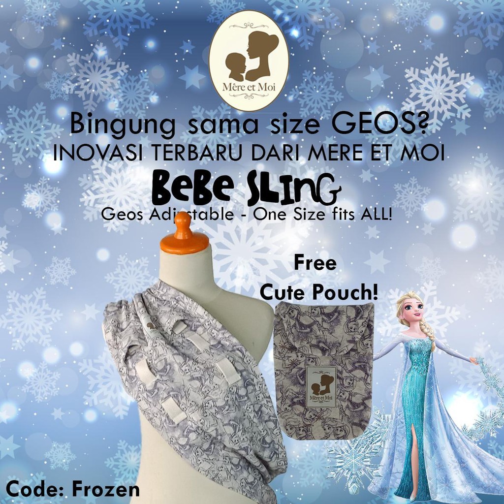 Mere Et Moi Bebe Sling Solid / Gendongan Kaos Tanpa Size / Gendongan Bisa Diatur / Gendongan Simple 