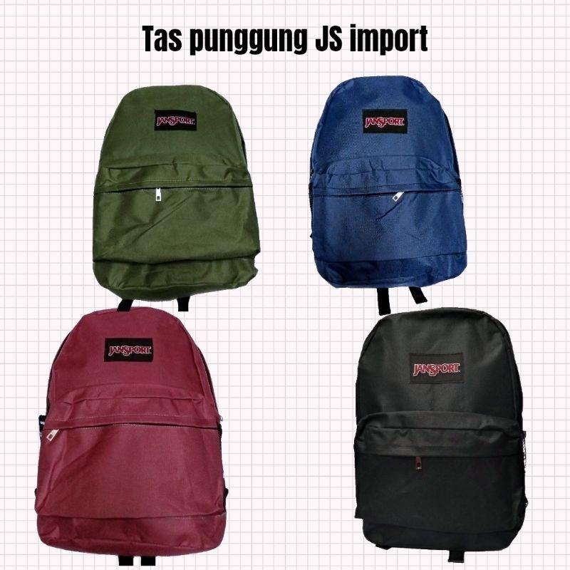 JS tas punggung sekolah smp sma viral model jansport polos untuk anak remaja laki-laki atau perempua