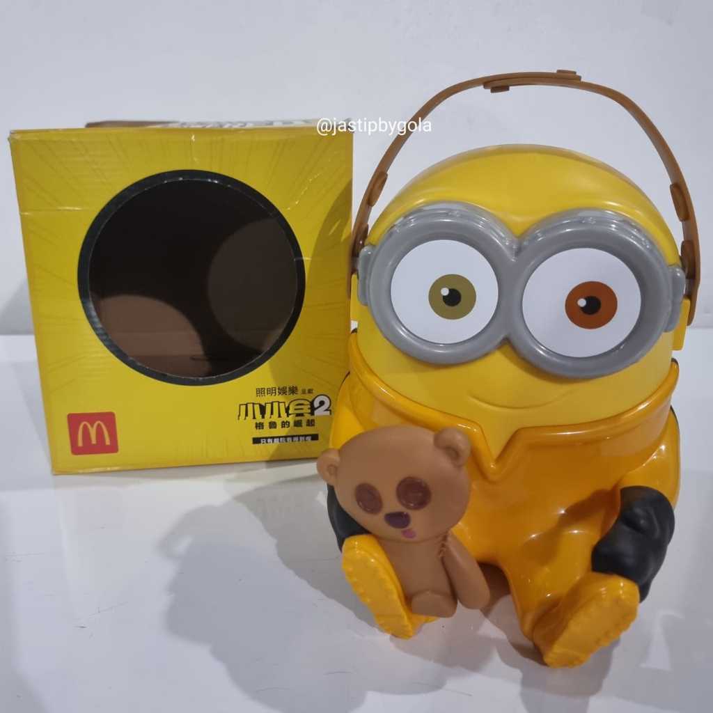 Minion Kungfu Bob Tim Carrier Popcorn Bucket Mcd Minions Despicable Me Tempat Popcorn