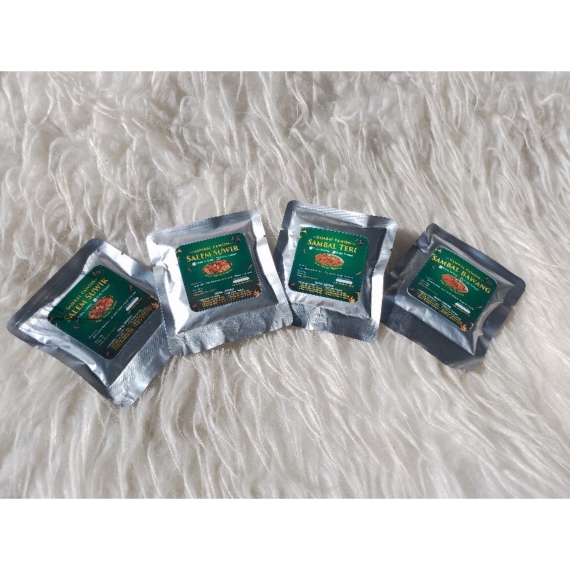 

Sambal Kemasan Sachet | Sambal Pawon | Sambel Baby Cumi Sachet Cakalang Pecel Ayam Suwir Bawang Terasi Kemasan