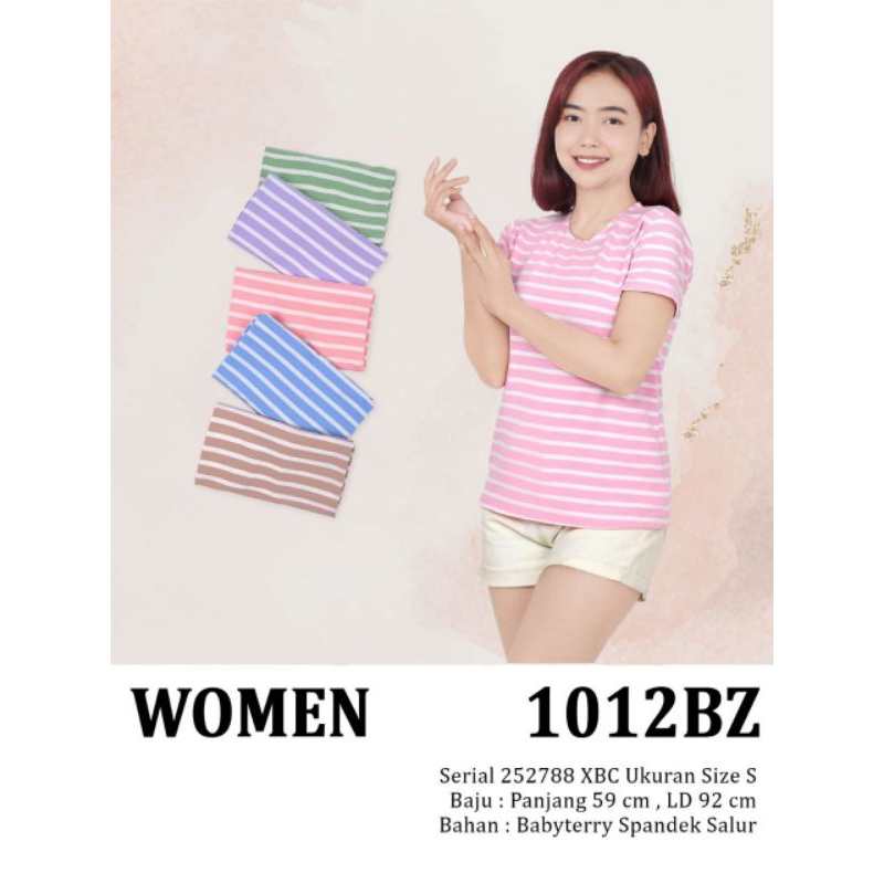 101BZ Lemone kaos babyterry lengan pendek motif salur