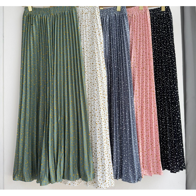 Rok plisket Payung Motif Tabur Bintik / Rok Plisket motif
