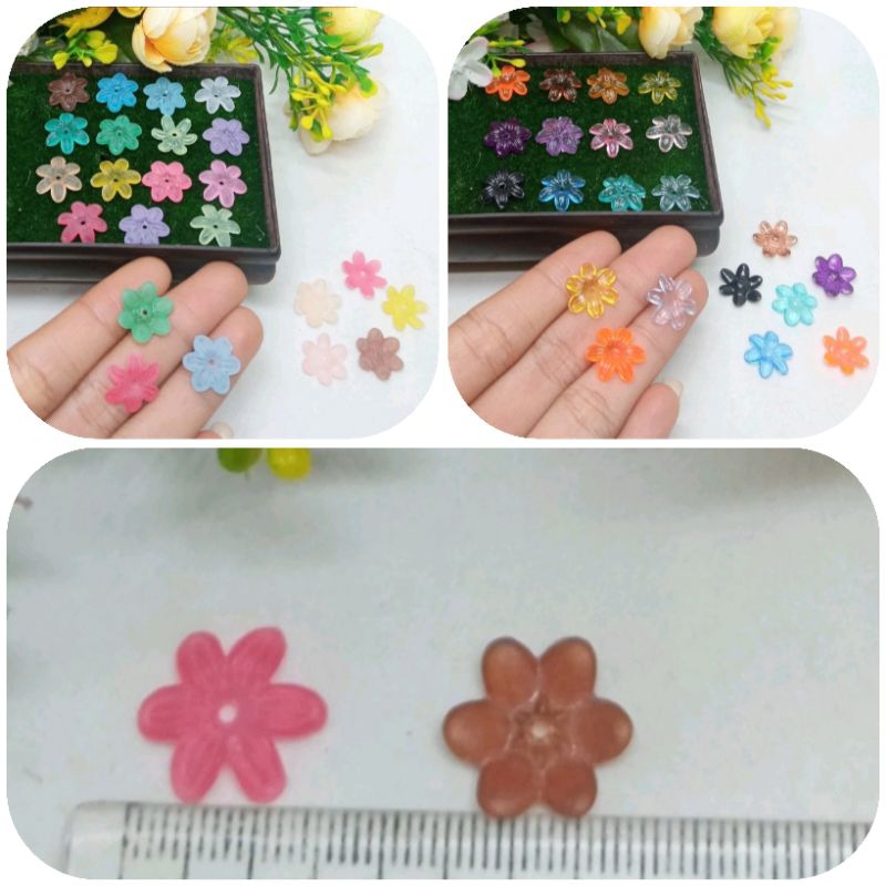 Manik Mote 50pcs Mote Akrilik Kelopak Sakura Mini Mote Kelopak Bunga Sakura