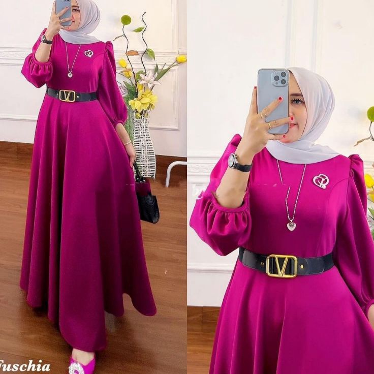GAMIS XXL  ANNA DRESS  SEPHORA MAXY SCUBA PREMIUM  BELT  DRESS PESTA GAMIS FASHION  DRESS JUMBO  GAM