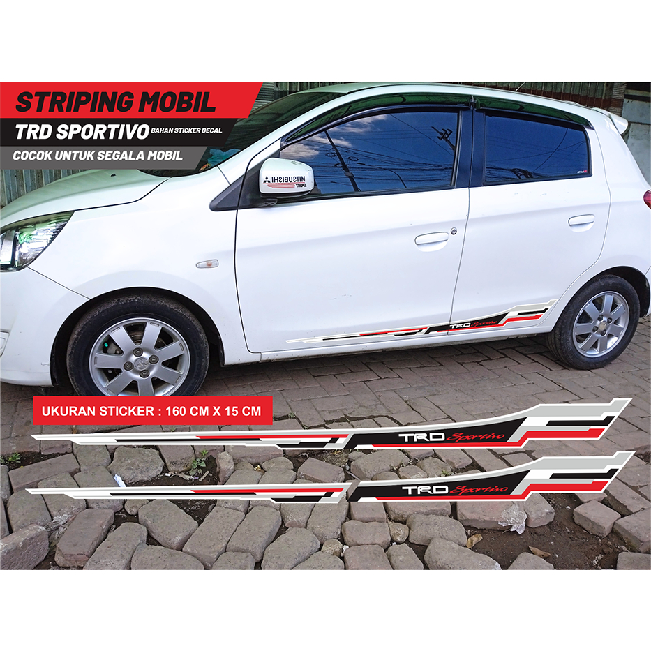 Mikhaeladsport Sticker / Stiker List Striping Mobil Trd Sportivo Avanza Hitam Putih Silver