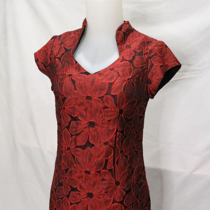 [PL] Red Maroon Cheongsam Dress