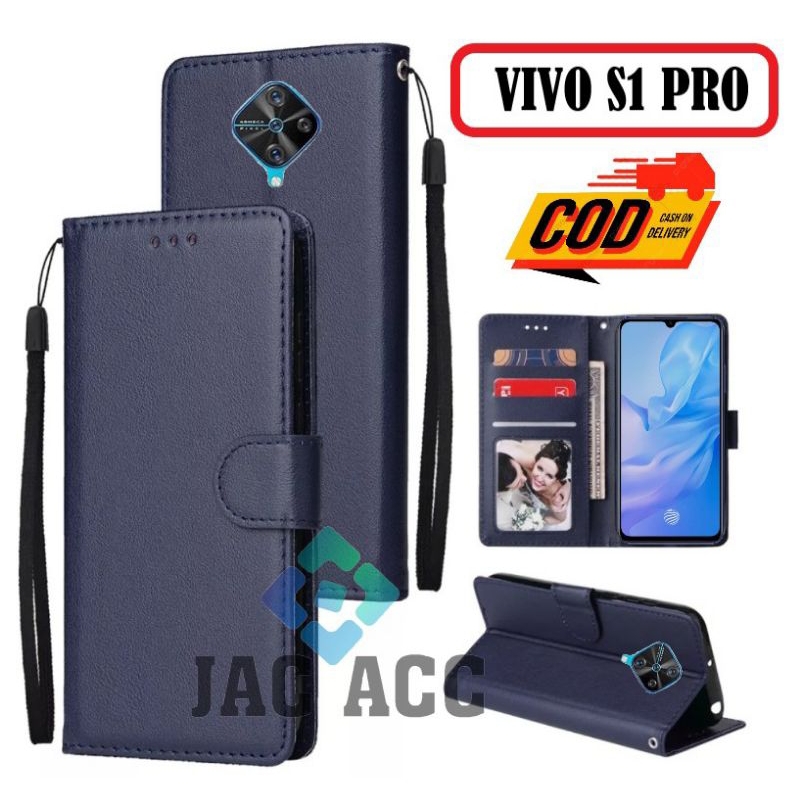 DOMPET HP PREMIUM UNTUK VIVO S1 PRO LEATHER FLIP CASE PREMIUM UNTUK VIVO S1 PRO