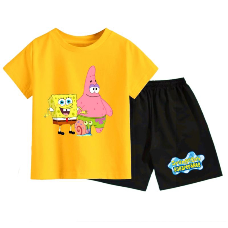 setelan anak spongebob/baju anak spongebob