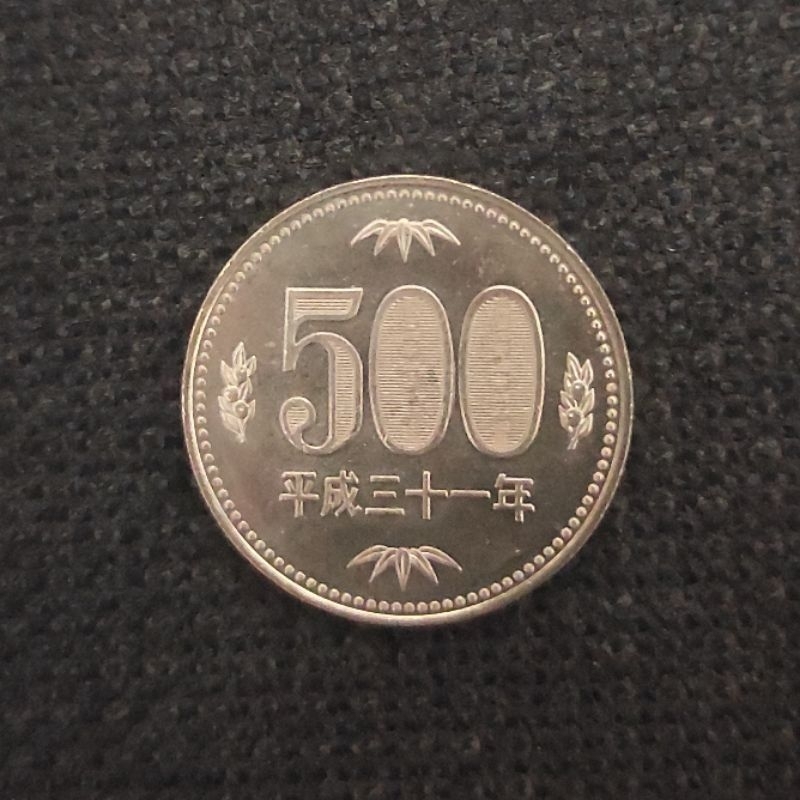 Uang Koin Logam Jepang Asli 500 Yen