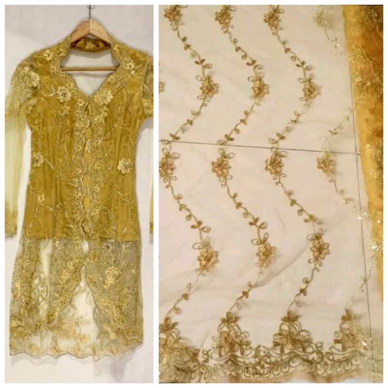 Kain Brokat payet tile Cord Korneli Brokat Semi Perancis Korea Termurah